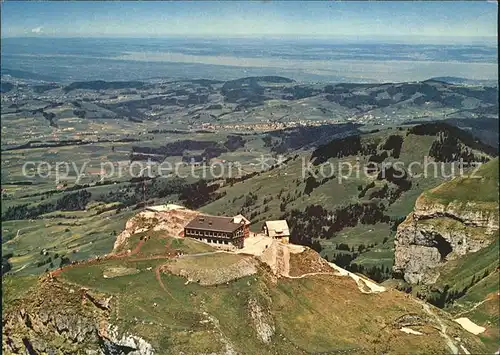 Hoher Kasten Berghotel Hoher Kasten mit Bodenseeblick Fliegeraufnahme Kat. Appenzeller Alpen