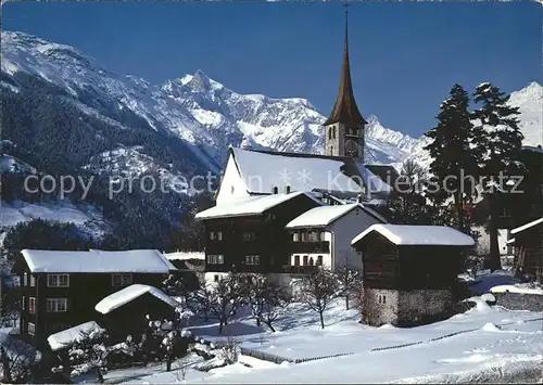 Ernen Dorfpartie mit Kirche Kat. Ernen