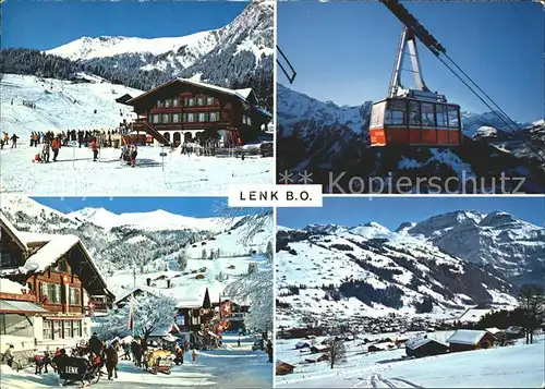 Lenk Simmental Skischule Sammelplatz Dorfpartie Luftseilbahn Kat. Lenk Simmental