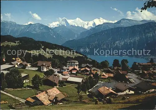 Beatenberg am Thunersee mit Schreckhorn Finsteraarhorn Eiger Moench Jungfrau Kat. Beatenberg