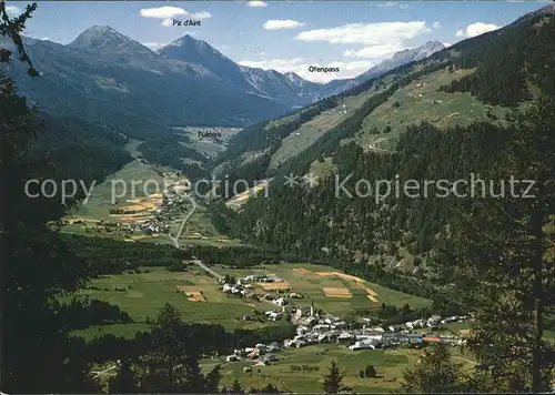 Sta Maria Muestair mit Valchava Fuldera Piz d Aint Ofenpass Kat. Sta Maria Muestair