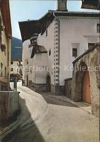 Sta Maria Muestair Dorfpartie an der alten Umbrailstrasse Kat. Sta Maria Muestair