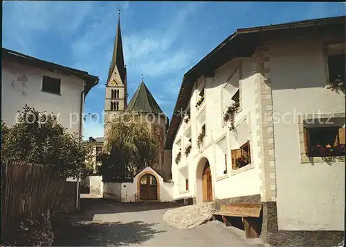 Sta Maria Muestair Dorfpartie mit Kirche Kat. Sta Maria Muestair