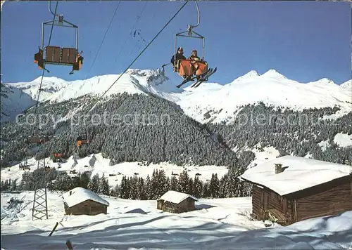 Glaris Davos Bergbahnen Rinerhorn mit Amselfluh und Tijer Flue Kat. Davos Glaris