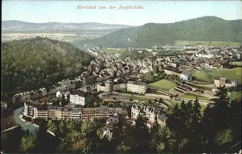 Karlsbad Eger Boehmen Blick von der Josephshoehe Kat. Karlovy Vary