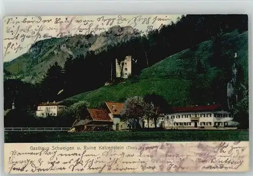 Rosenheim Oberbayern Ruine Katzenstein Gasthaus Schweigen [Stempelabschlag] x 1905