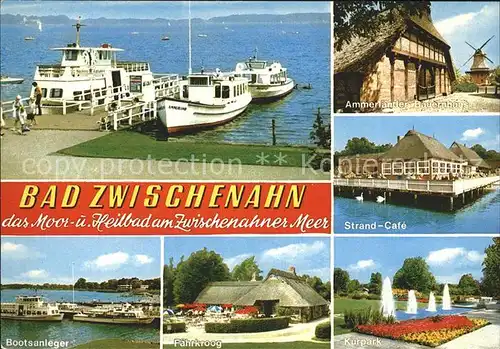 Bad Zwischenahn Bootsanleger Faehre Ammerlaender Bauernhaus Windmuehle Strandcafe Kurpark Faehrkroog Kat. Bad Zwischenahn