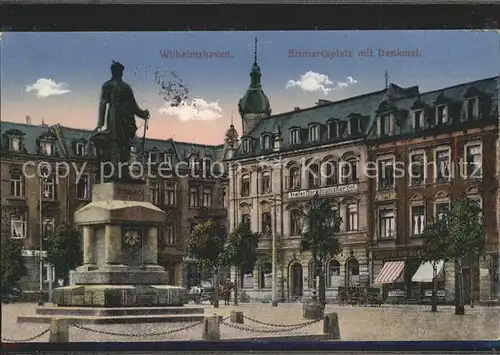 Wilhelmshaven Bismarckplatz mit Denkmal Statue Kat. Wilhelmshaven