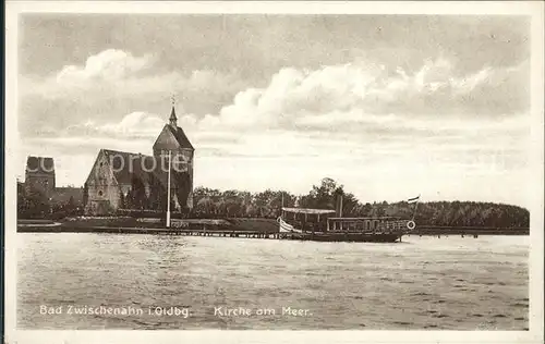 Bad Zwischenahn Kirche am Zwischenahner Meer Boot Kat. Bad Zwischenahn