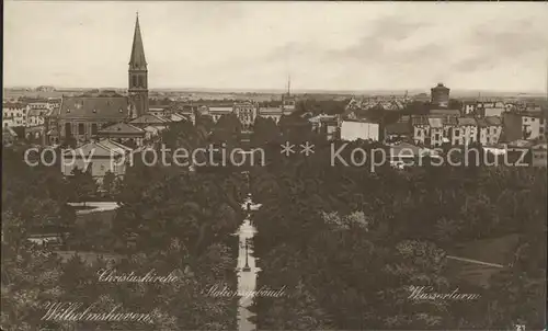 Wilhelmshaven Stadtbild mit Christuskirche Stationsgebaeude Wasserturm Kat. Wilhelmshaven