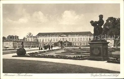 Herrenhausen Hannover Grosser Garten mit Schloss Skulptur Statue Kat. Hannover