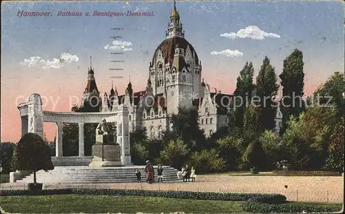 Hannover Rathaus Bennigsen Denkmal Kat. Hannover