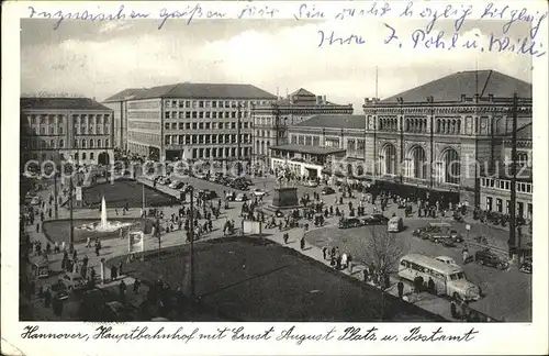 Hannover Ernst August Platz Denkmal Hauptbahnhof Postamt Kat. Hannover