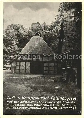 Fallingbostel Hof der Heidmark Erinnerungsstaette des Bauerntums Niedersachsenhaus anno 1642 Kat. Bad Fallingbostel