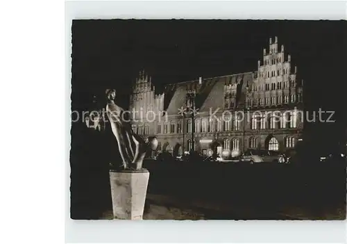 Hannover Altes Rathaus bei Nacht Skulptur Kat. Hannover