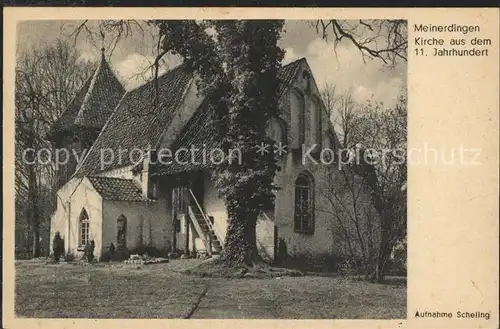 Meinerdingen Kirche 11. Jhdt. Kupfertiefdruck Kat. Walsrode