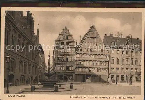 Hannover Markt Altes Rathaus Brunnen Kat. Hannover