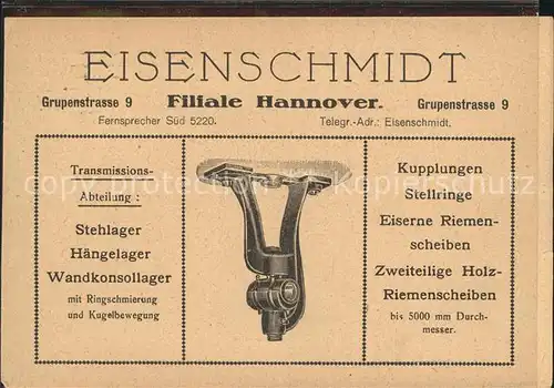 Hannover Handwerksbetrieb Eisenschmidt Kat. Hannover