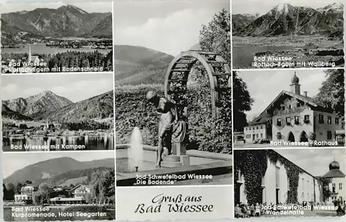 Bad Wiessee Bad Wiessee RottschEgern Rathaus Hotel Seegarten ungelaufen ca. 1955 / Bad Wiessee /Miesbach LKR