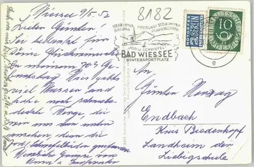 Bad Wiessee Bad Wiessee Auer Alm Hirschberg x 1952 / Bad Wiessee /Miesbach LKR