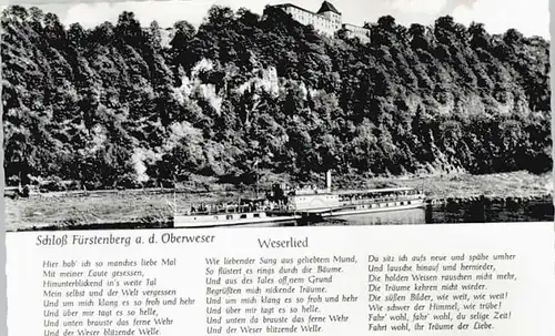 Fuerstenberg Weser Fuerstenberg Weser Schloss Fuerstenberg Lied ungelaufen ca. 1955 / Fuerstenberg /Holzminden LKR