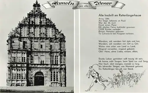 Hameln Hameln Rattenfaengerhaus ungelaufen ca. 1955 / Hameln /Hameln-Pyrmont LKR