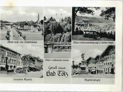 Bad Toelz Bad Toelz Isarbruecke Marktstrasse x 1954 / Bad Toelz /Bad Toelz-Wolfratshausen LKR