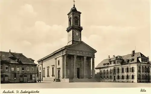 Ansbach Mittelfranken Ansbach St. Ludwigs Kirche  * 1940 / Ansbach /Ansbach LKR