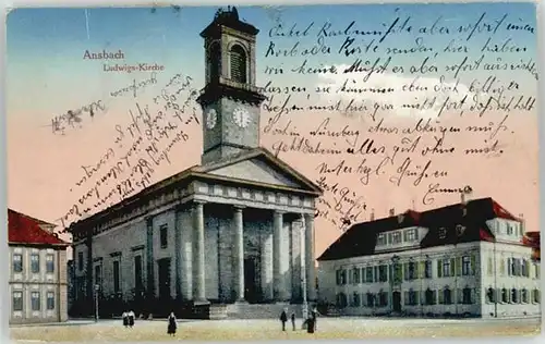 Ansbach Mittelfranken Ansbach Ludwigs Kirche  x 1922 / Ansbach /Ansbach LKR