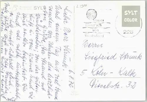 Westerland Sylt Westerland  x 1972 / Westerland /Nordfriesland LKR