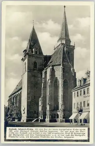 Ansbach Mittelfranken Ansbach Johannis Kirche  * 1940 / Ansbach /Ansbach LKR
