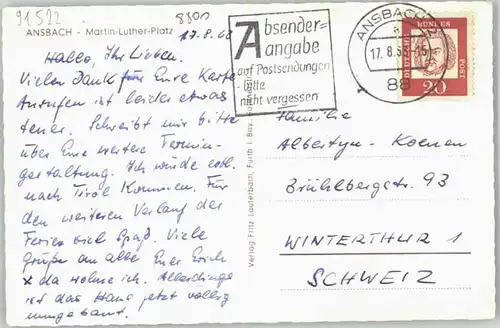 Ansbach Mittelfranken Ansbach Martin Luther Platz x / Ansbach /Ansbach LKR