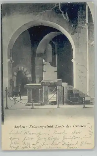 Aachen Aachen Kroenungsstuhl Karl d. Grossen x 1906 / Aachen /Aachen LKR
