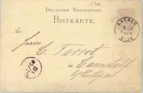 Aachen Aachen [Stempelabschlag] x 1883 / Aachen /Aachen LKR