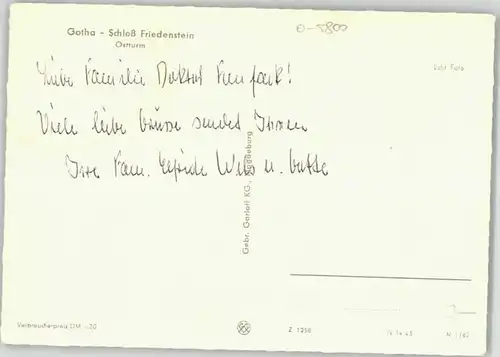 Gotha Thueringen Gotha Schloss Friedenstein * 1965 / Gotha /Gotha LKR