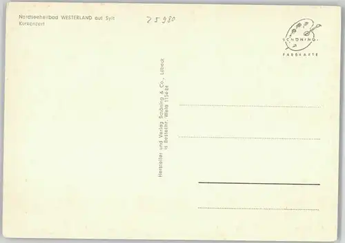 Westerland Sylt Westerland Kurkonzert * 1970 / Westerland /Nordfriesland LKR