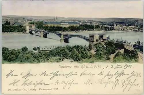 Koblenz Rhein Koblenz Rheinbruecke x / Koblenz /Koblenz Stadtkreis