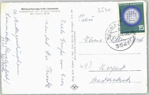 Schwalefeld Schwalefeld Muettererholungsheim Lommerke x / Willingen (Upland) /Waldeck-Frankenberg LKR