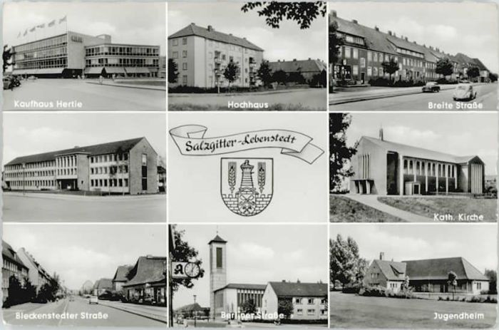  Lebenstedt Lebenstedt Kaufhaus Hertie Jugendheim Kirche * / Salzgitter 