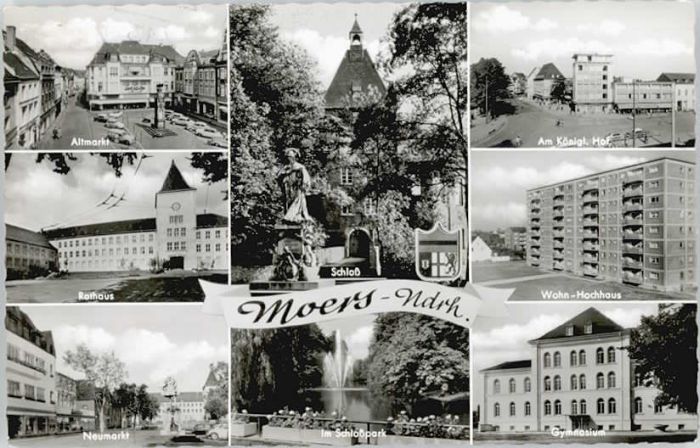 Moers Moers Rathaus Neumarkt Gymnasium x / Moers /Wesel LKR Nr. cp24907