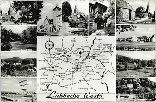 Luebbecke Westfalen Luebbecke Rathaus Burgmannshof Freibad x / Luebbecke /Minden-Luebbecke LKR