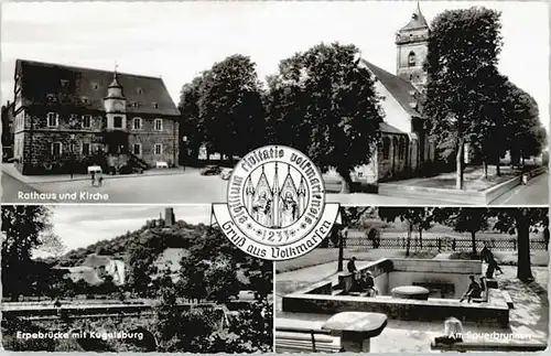 Volkmarsen Volkmarsen Rathaus Kirche Erpebruecke Sauerbrunnen * / Volkmarsen /Waldeck-Frankenberg LKR