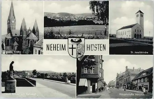 Neheim-Huesten Neheim-Huesten Kirche Neue Bruecke Bahnhof Hauptstrasse St Josefskirche * / Arnsberg /Hochsauerlandkreis LKR