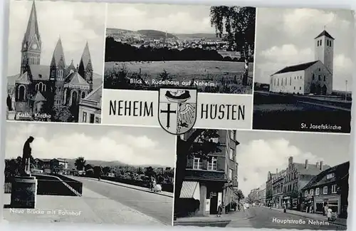 Neheim-Huesten Neheim-Huesten Kirche Neue Bruecke Bahnhof Hauptstrasse St Josefskirche * / Arnsberg /Hochsauerlandkreis LKR