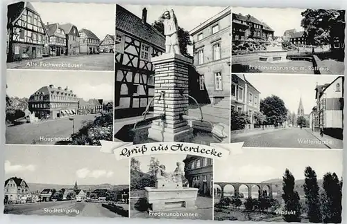 Herdecke Ruhr Herdecke Hauptstrasse Frederunabrunnen Wetterstrasse * / Herdecke /Ennepe-Ruhr-Kreis LKR