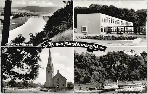 Fuerstenberg Weser Fuerstenberg Weser Kirche Schule Schloss Fuerstenberg * / Fuerstenberg /Holzminden LKR