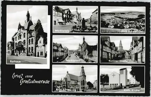Grossalmerode Grossalmerode Rathaus Marktplatz Berliner Strasse Kirche * / Grossalmerode /Werra-Meissner-Kreis LKR