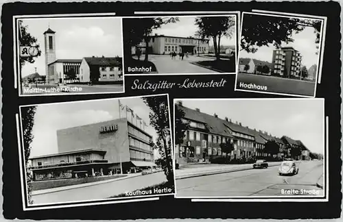 Lebenstedt Lebenstedt Bahnhof Kaufhaus Hertie Martin Luther Kirche * / Salzgitter /Salzgitter Stadtkreis