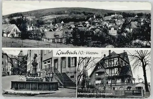 Laubach Hessen Laubach Brunnen Schloss Erholungsheim Friedensruh x / Laubach /Giessen LKR