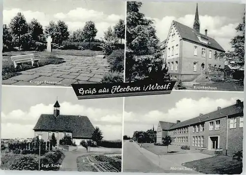 Herbern Herbern Kriegerehrenmal Kirche Krankenhaus Marien Schule * / Ascheberg /Coesfeld LKR